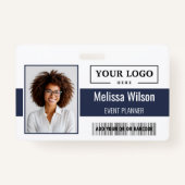Custom Business Logo Barcode QR Code Medewerker Badge (Voorkant)