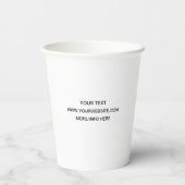 Custom Business Logo Barista Schoon Zwart & Wit Papieren Bekers (Achterkant)