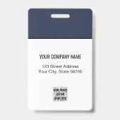 Custom Business Logo Basic Bar Code Medewerker Fot Badge (Back)