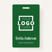 Custom Business Logo Basic Barcode Employee Badge (Voorkant)