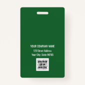 Custom Business Logo Basic Barcode Employee Badge (Achterkant)