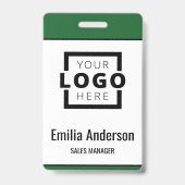 Custom Business Logo Basic Barcode Employee Badge (Front)