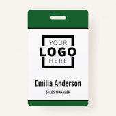 Custom Business Logo Basic Barcode Employee Badge (Voorkant)