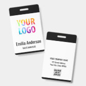 Custom Business Logo Basic Barcode Employee Badge (Front & Back)