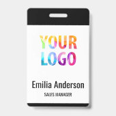 Custom Business Logo Basic Barcode Employee Badge (Front)