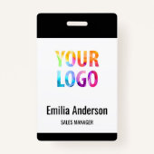 Custom Business Logo Basic Barcode Employee Badge (Voorkant)