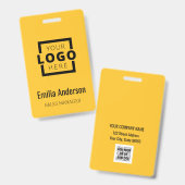 Custom Business Logo Basic Barcode Employee Badge (Front & Back)