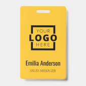 Custom Business Logo Basic Barcode Employee Badge (Front)