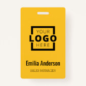 Custom Business Logo Basic Barcode Employee Badge (Voorkant)