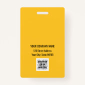 Custom Business Logo Basic Barcode Employee Badge (Achterkant)