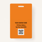 Custom Business Logo Basic Barcode Employee Badge (Achterkant)