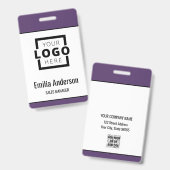 Custom Business Logo Basic Barcode Employee Badge (Front & Back)