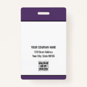 Custom Business Logo Basic Barcode Employee Badge (Achterkant)