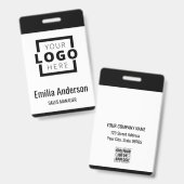 Custom Business Logo Basic Barcode Employee Badge (Front & Back)
