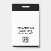 Custom Business Logo Basic Barcode Employee Badge (Back)
