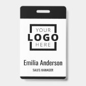 Custom Business Logo Basic Barcode Employee Badge (Front)