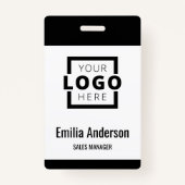Custom Business Logo Basic Barcode Employee Badge (Voorkant)