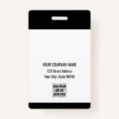 Custom Business Logo Basic Barcode Employee Badge (Achterkant)