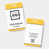 Custom Business Logo Basic Barcode Employee Badge (Front & Back)