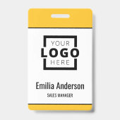 Custom Business Logo Basic Barcode Employee Badge (Front)