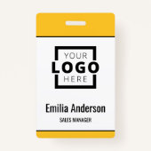 Custom Business Logo Basic Barcode Employee Badge (Voorkant)