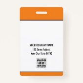 Custom Business Logo Basic Barcode Employee Badge (Achterkant)