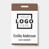 Custom Business Logo Basic Barcode Employee Badge (Front)