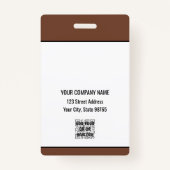 Custom Business Logo Basic Barcode Employee Badge (Achterkant)