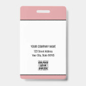 Custom Business Logo Basic Barcode Employee Badge (Back)