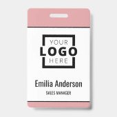 Custom Business Logo Basic Barcode Employee Badge (Front)