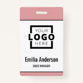 Custom Business Logo Basic Barcode Employee Badge (Voorkant)