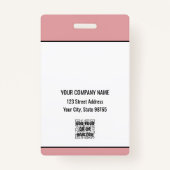 Custom Business Logo Basic Barcode Employee Badge (Achterkant)