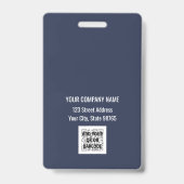 Custom Business Logo Basic Barcode Employee Badge (Back)