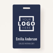 Custom Business Logo Basic Barcode Employee Badge (Voorkant)