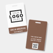 Custom Business Logo Basic Barcode Employee Badge (Front & Back)