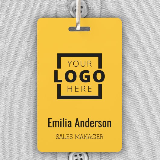 Custom Business Logo Basic Barcode Employee Badge