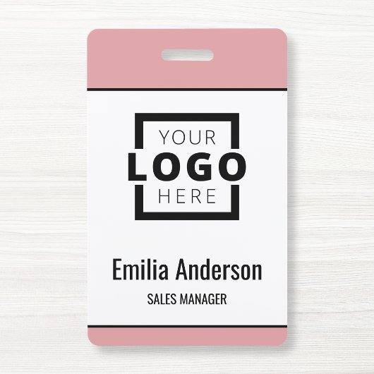 Custom Business Logo Basic Barcode Employee Badge