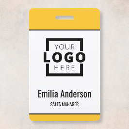 Custom Business Logo Basic Barcode Employee Badge