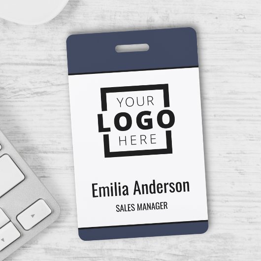Custom Business Logo Basic Barcode Employee Badge