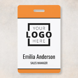 Custom Business Logo Basic Barcode Employee Badge