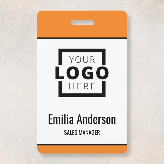 Custom Business Logo Basic Barcode Employee Badge