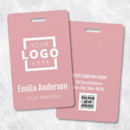 Custom Business Logo Basic Barcode Employee Badge