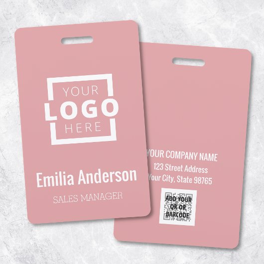 Custom Business Logo Basic Barcode Employee Badge