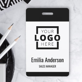 Custom Business Logo Basic Barcode Employee Badge