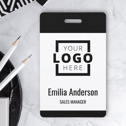 Custom Business Logo Basic Barcode Employee Badge