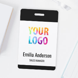 Custom Business Logo Basic Barcode Employee Badge