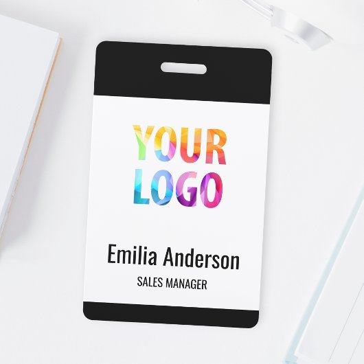 Custom Business Logo Basic Barcode Employee Badge