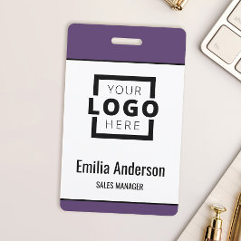 Custom Business Logo Basic Barcode Employee Badge