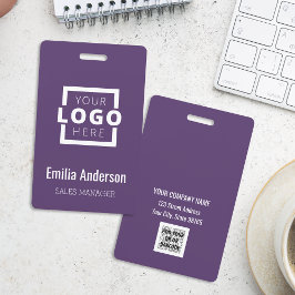 Custom Business Logo Basic Barcode Employee Badge