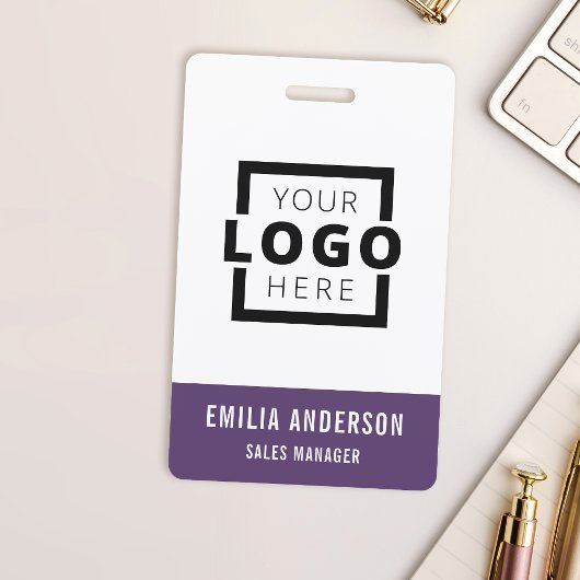 Custom Business Logo Basic Barcode Employee Badge